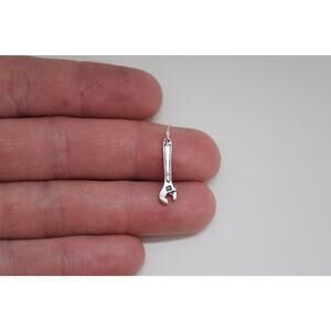 Sterling Silver Wrench Charm, Sterling Silver Wrench Pendant,Silver Wrench Charm